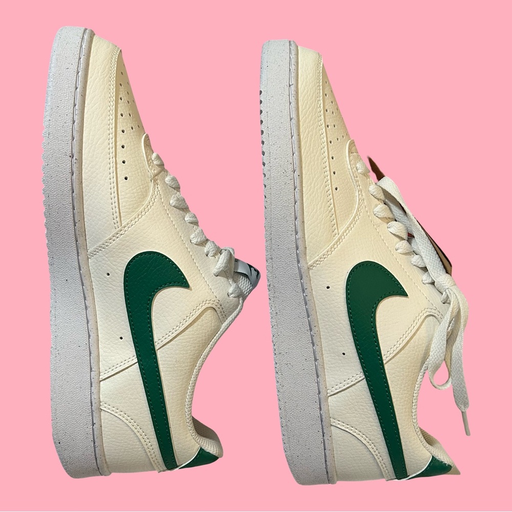 NWTIB! WOMEN’S NIKE COURT VISION LOW NEXT NATURE.  WHITE/SAIL/MALACHITE. SZ 10.5 - Picture 6 of 16